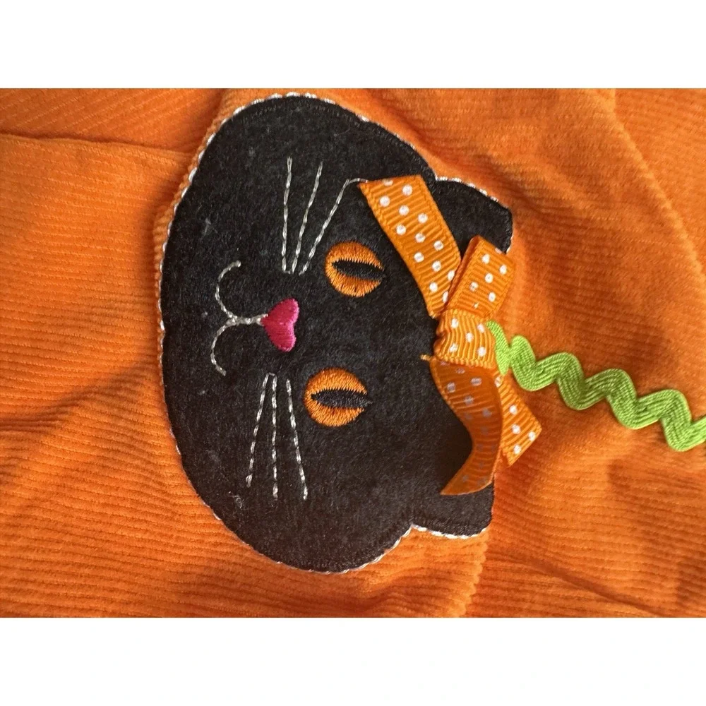 Bonnie Baby Orange Romper Halloween Corduroy 18m Black Cat Ghost Bow